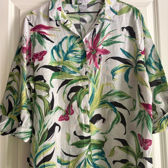 Chicos 100% Linen Women’s Button Front Top - Picture 3 of 5